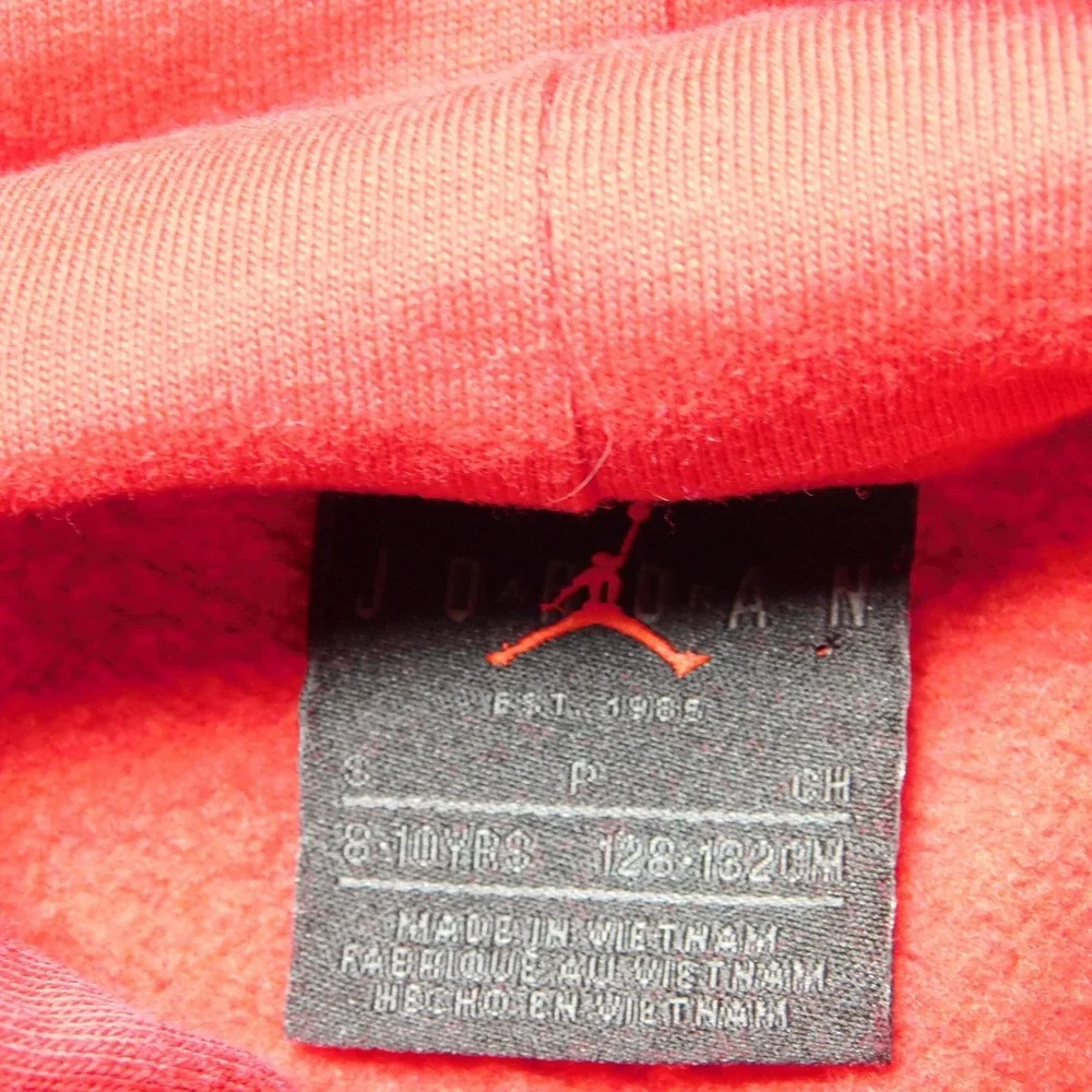 Jordan Kids Small Jumpman Fleece Pullover Hoodie Red White Logo Small 95A715-R78